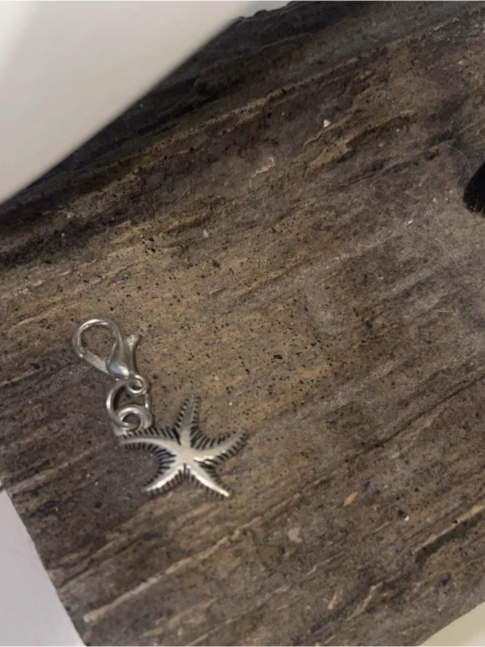 Silver Starfish Charm Pendant - Lobster Clasp